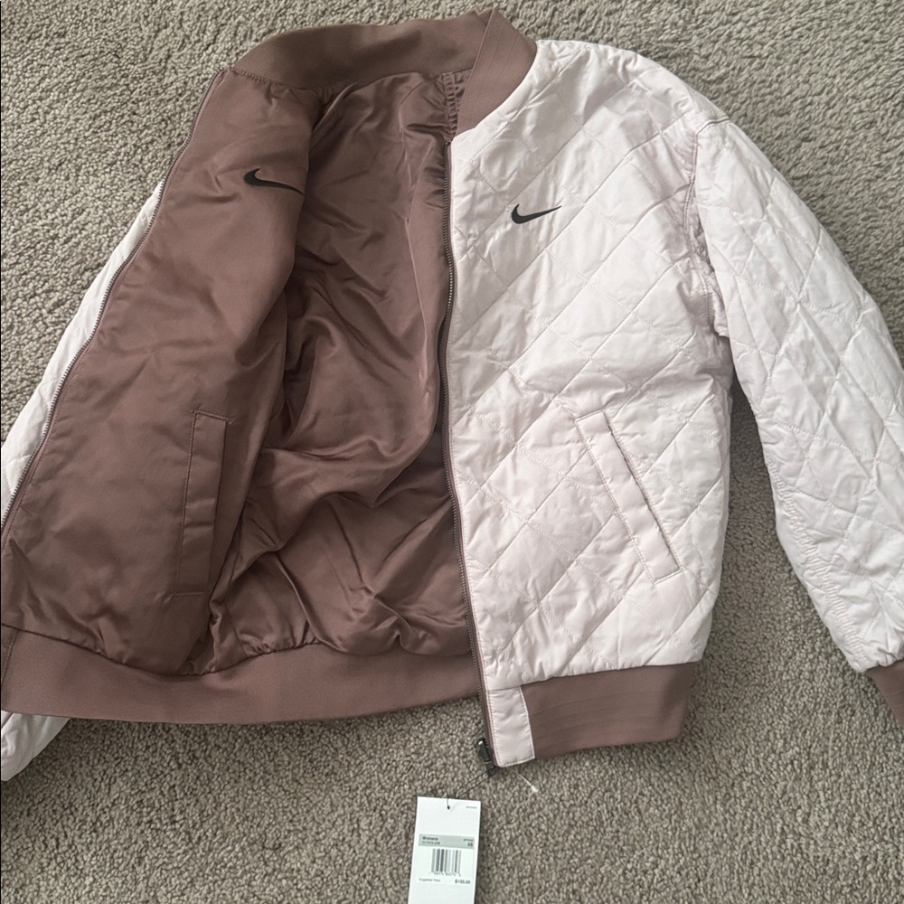Nike women  Dusty Pink Bomber Jacket
Reversible